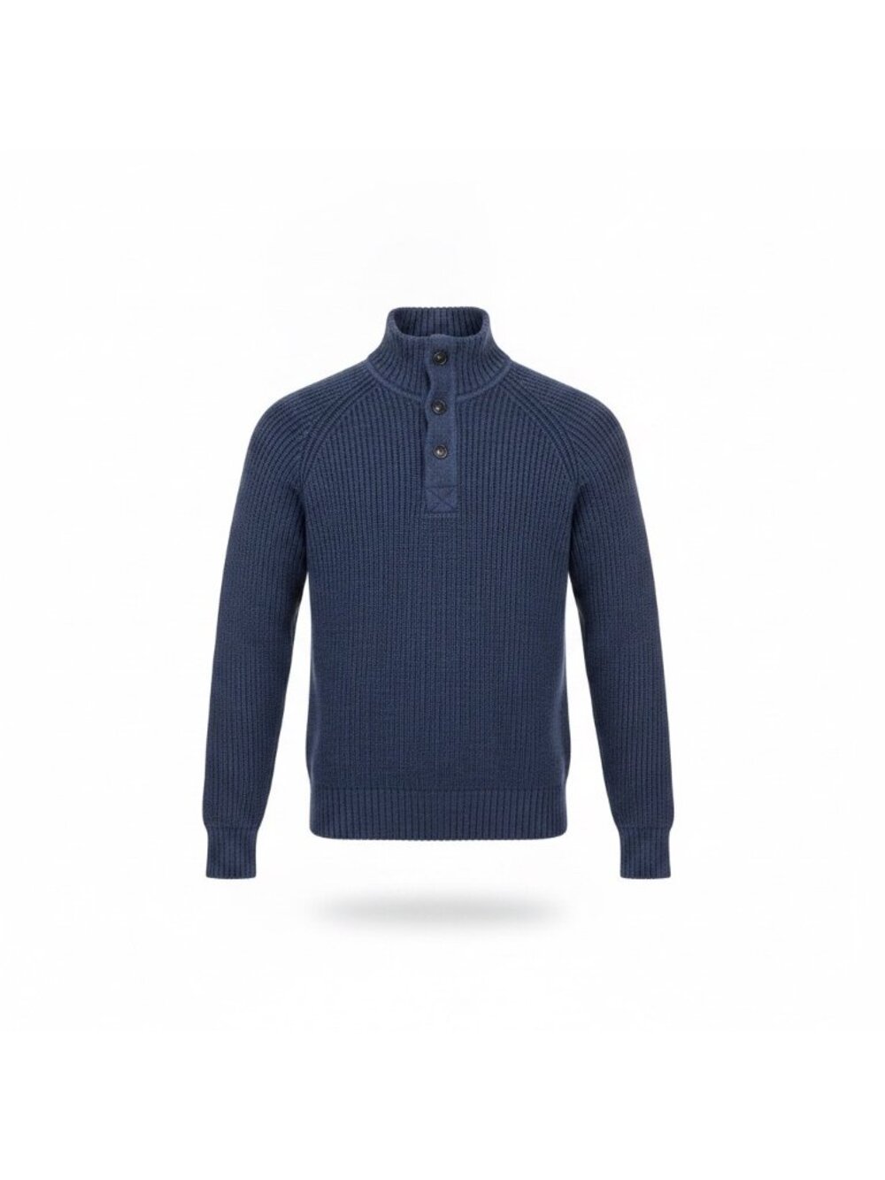 H&M L.O.G.G. Mens Navy Cotton Pullover Sweater Long Sleeve Mock Neck Size L